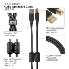 UDG Ultimate Audio Cable USB 2.0 A-B Schwarz Abgewinkelt 1m