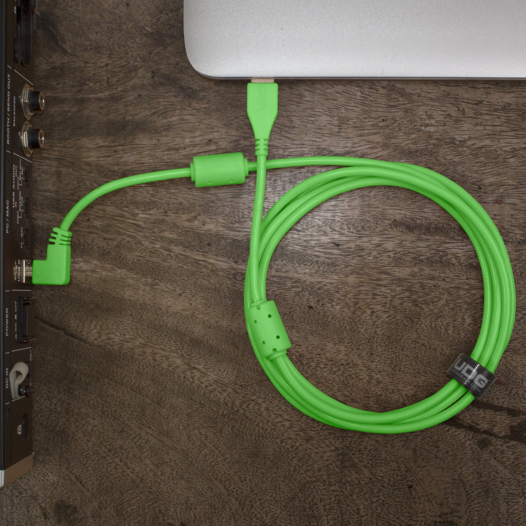 UDG Ultimate Audio Cable USB 2.0 A-B Grün Abgewinkelt 2m