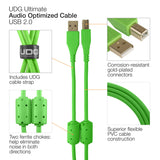 UDG Ultimate Audio Cable USB 2.0 A-B Grün Abgewinkelt 1m
