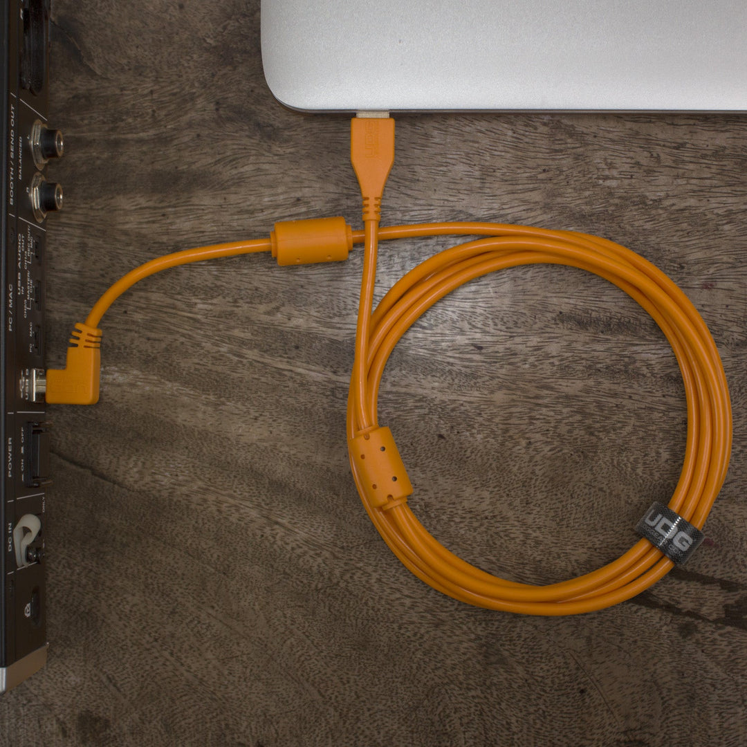 UDG Ultimate Audio Cable USB 2.0 A-B Orange Abgewinkelt 3m