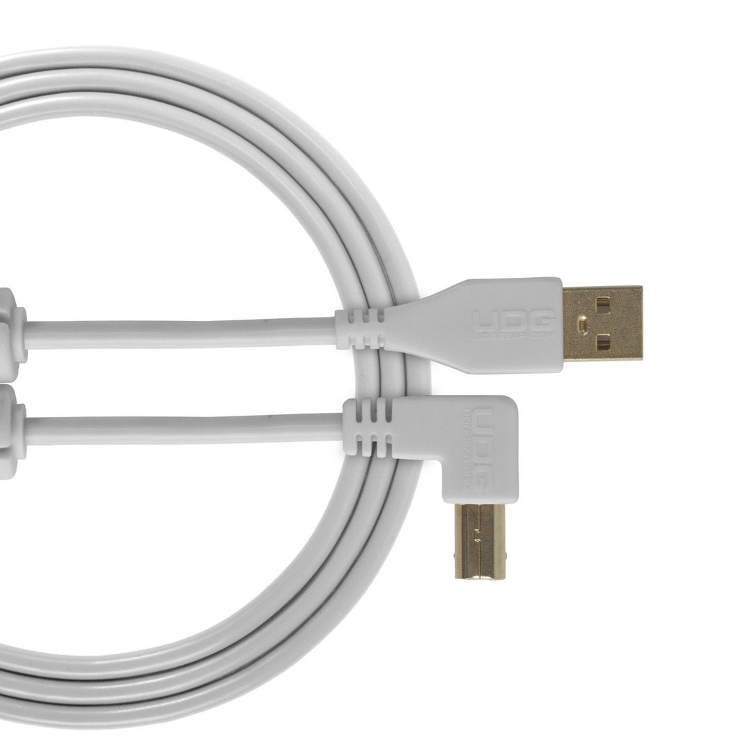 UDG Ultimate Audio Cable USB 2.0 A-B Weiß Abgewinkelt 1m