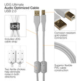 UDG Ultimate Audio Cable USB 2.0 A-B Weiß Abgewinkelt 3m