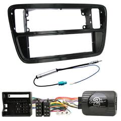1-DIN KIT für Mii, Citigo und Up (Glänzend Schwarz)