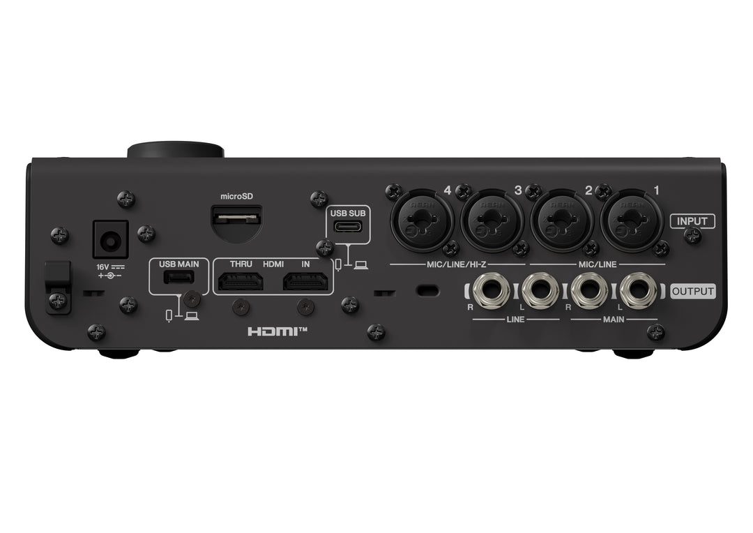 Yamaha URX44V USB-C Audio/Video Interface (Schwarz) - Video Version