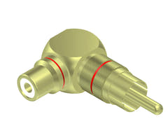 Adapter RCA Stecker > RCA Buchse abgewinkelt Paar