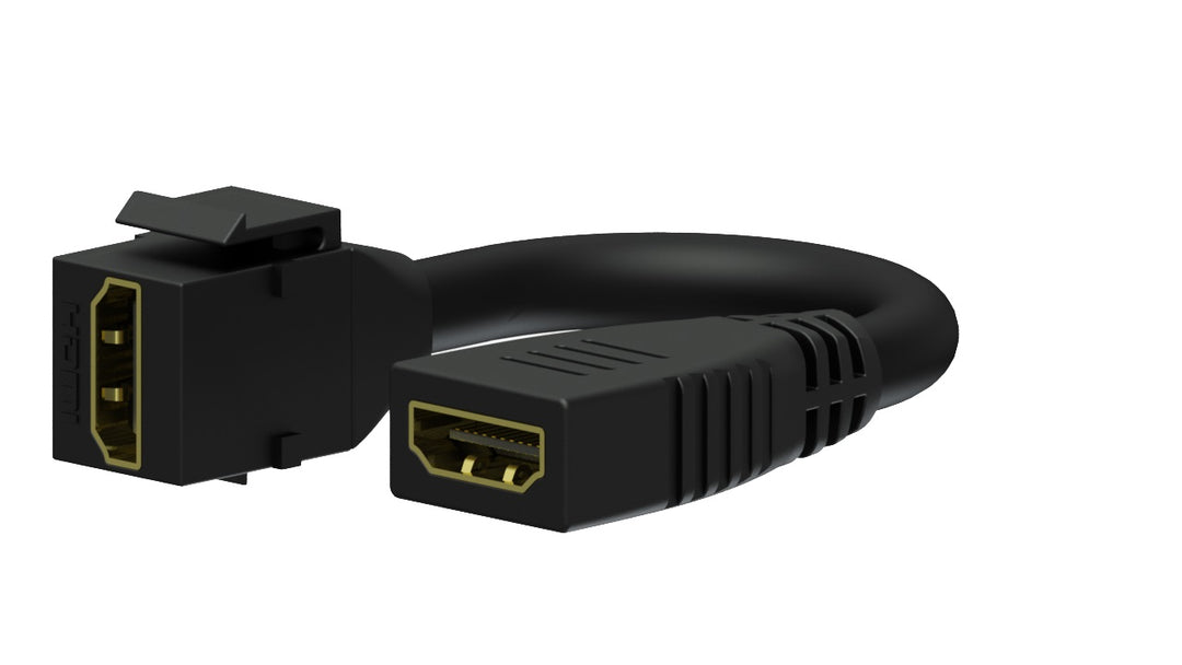 Keystone-Adapter mit Kabel HDMI a auf HDMI a, Schwarz