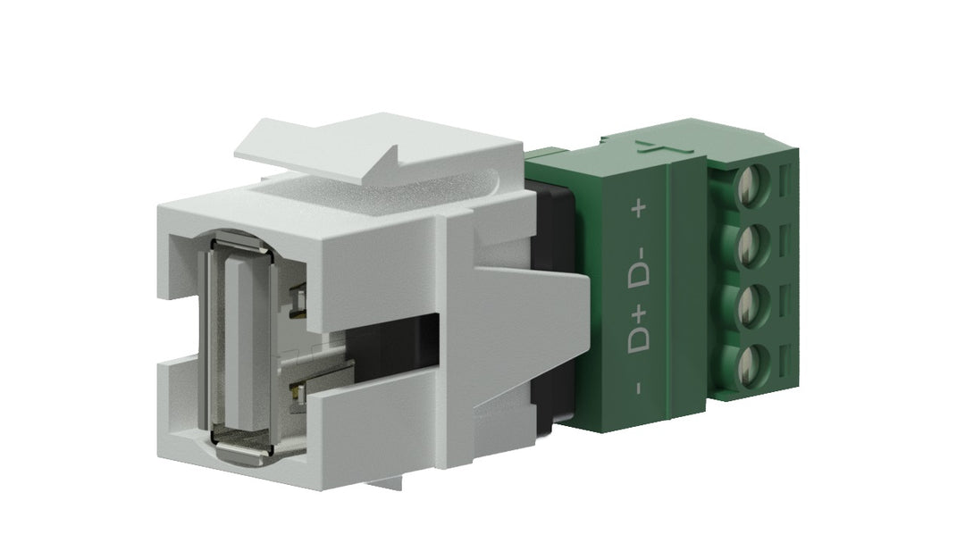 Keystone Adapter USB 2.0a für 4-Pin TB, Weiß