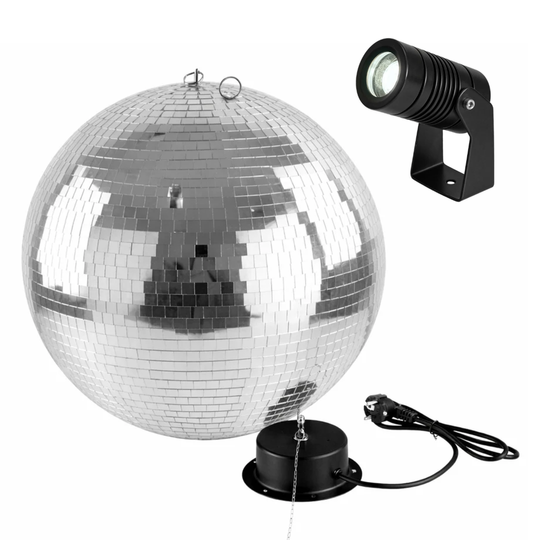 Spiegelsphärenset mit Motor und Punktstrahler (50 cm)