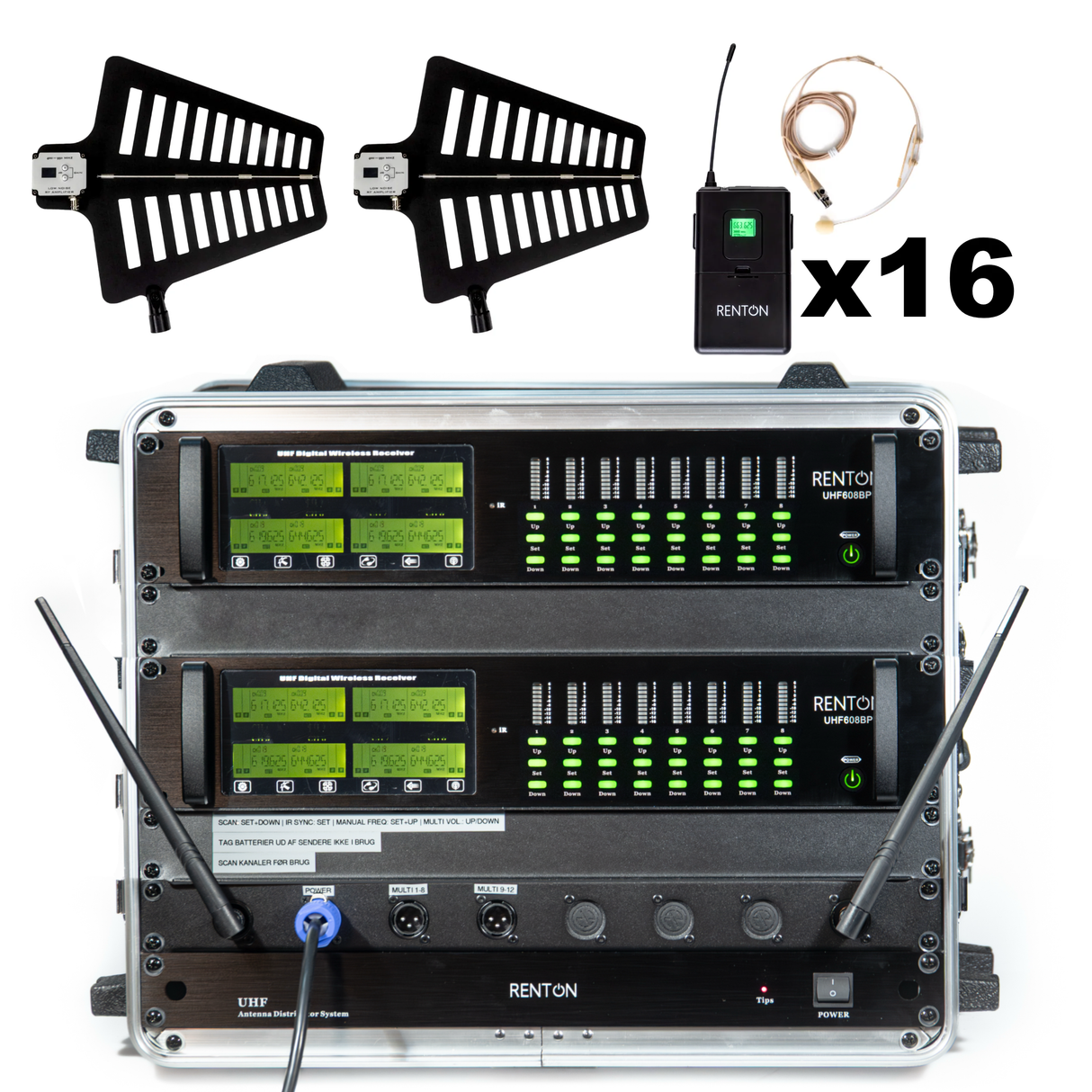 Renton Rack Wireless-System (16 Headsets)