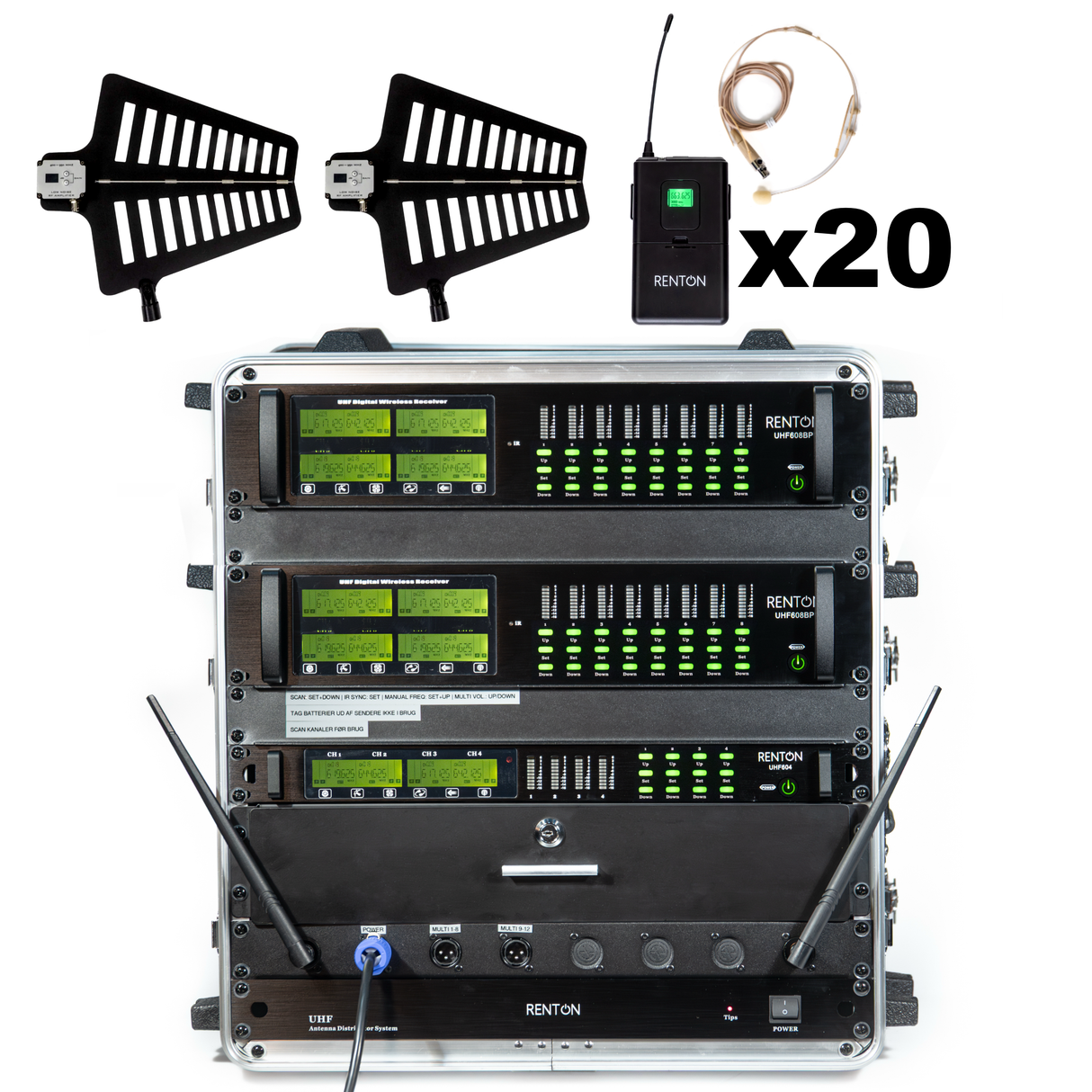 Renton Rack Wireless-System (20 Headsets)