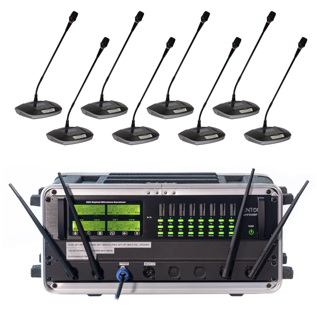 Renton Rack Trådløst System (8 Konferenzmikrofone)