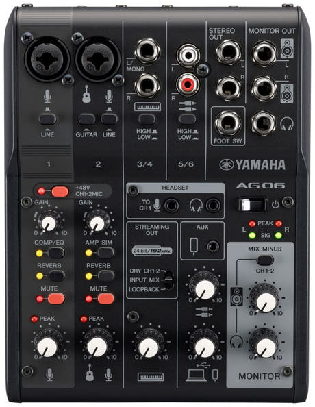 Yamaha AG06 MkII - Live Streaming Mixer (Schwarz)