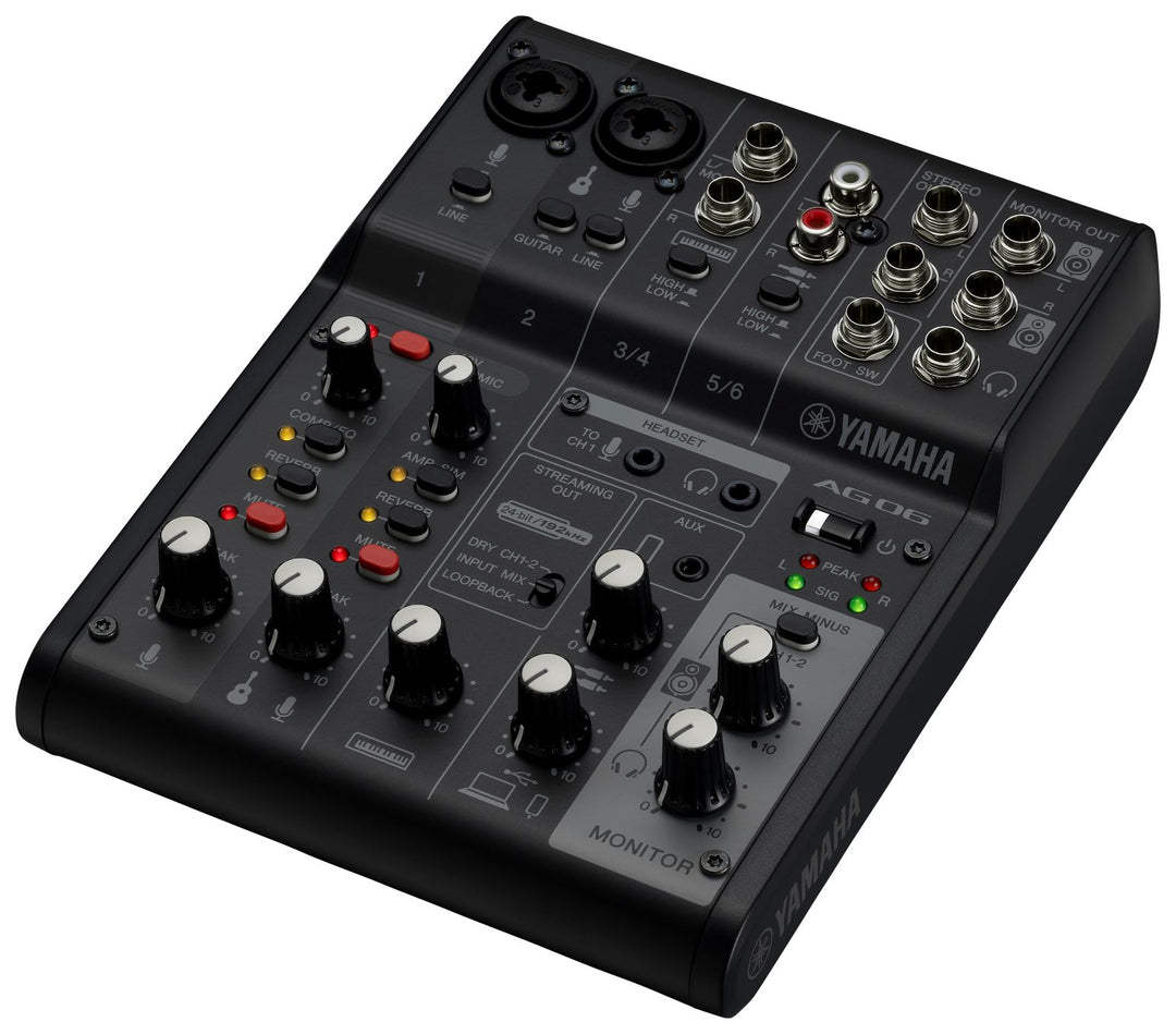 Yamaha AG06 MkII - Live Streaming Mixer (Schwarz)