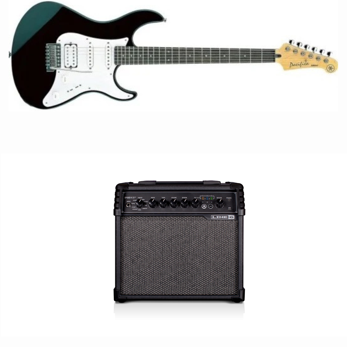 Yamaha Pacifica E-Gitarre GPA112JBLII (Schwarz) Bundle