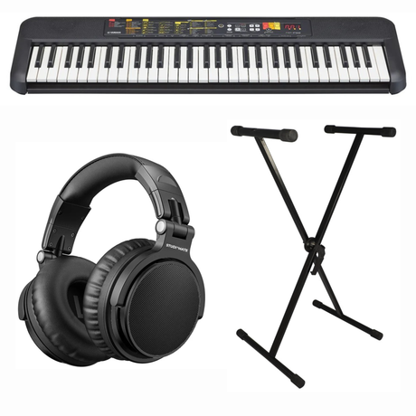 Yamaha PSR-F52 Keyboards (Schwarz) Bundle