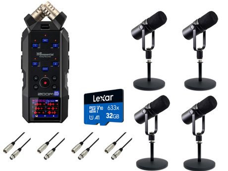 Zoom H6e Essential Podcast Paket (4 Personen)