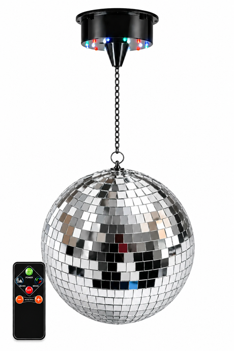 Light4Me Spiegelkugel 30 cm mit LED, Motor und Fernbedienung