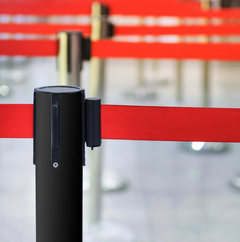 Absperrpfosten 2 Stück – Schwarz/Rot