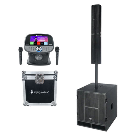 Karaoke Anlage mit 2 Mikrofonen (Schwarz)