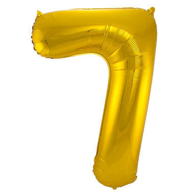 7 Geformter Zahlenfolienballon (Gold, 86 cm)