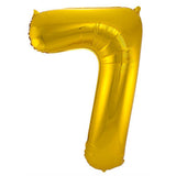 7 Geformter Zahlenfolienballon (Gold, 86 cm)
