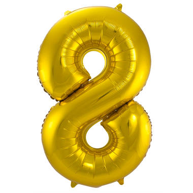 8 Geformter Zahlenfolienballon (Gold, 86 cm)