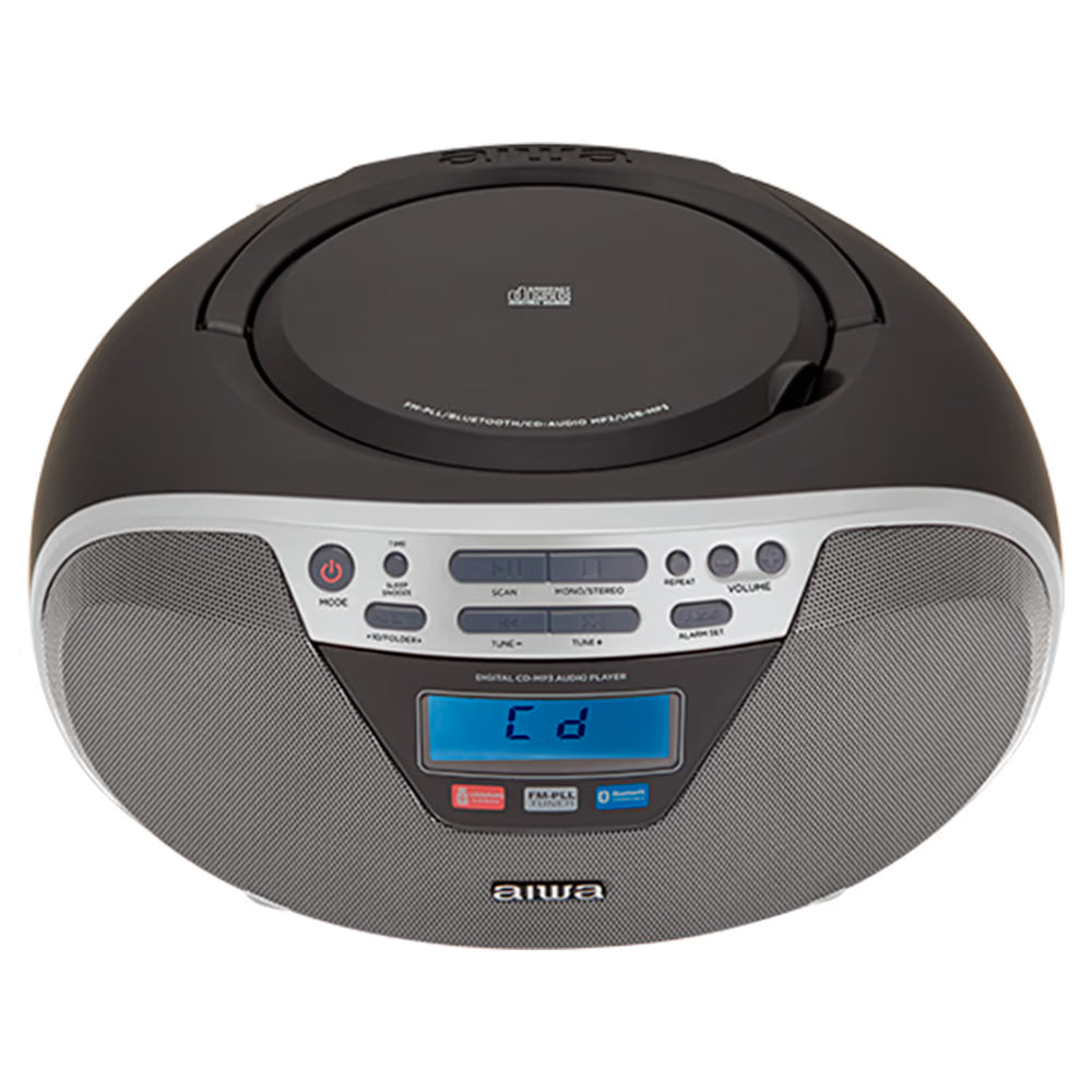 AIWA CDT-200 Boombox – CD, Bluetooth, USB & FM-Radio, silber