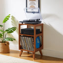 Crosley Asheville Small Plattenspielertisch mit Vinylaufbewahrung – Walnut