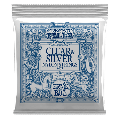 Ernie Ball Ernesto Palla Clear & Silver Gitarrengurte (Klassisch)