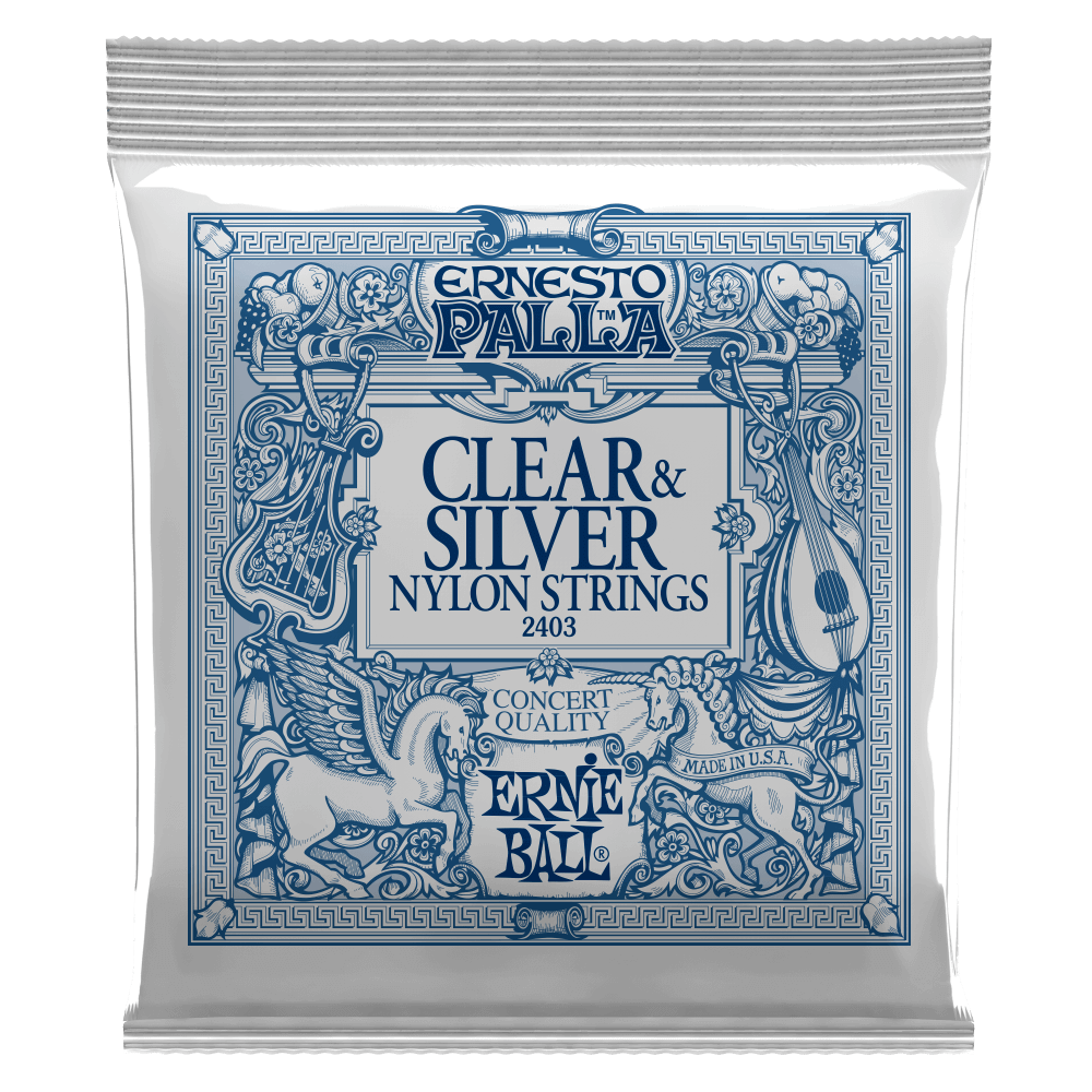 Ernie Ball Ernesto Palla Clear & Silver Gitarrengurte (Klassisch)