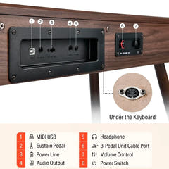 Donner DDP-80 E-Piano Nussbaum Komplette Pakke