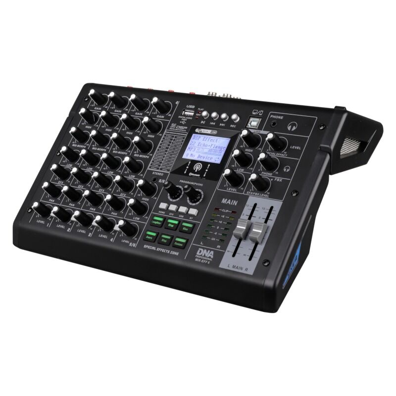 DNA MIX-EFF 6 Analogmixer 6 Kanäle mit Bluetooth, USB und DSP