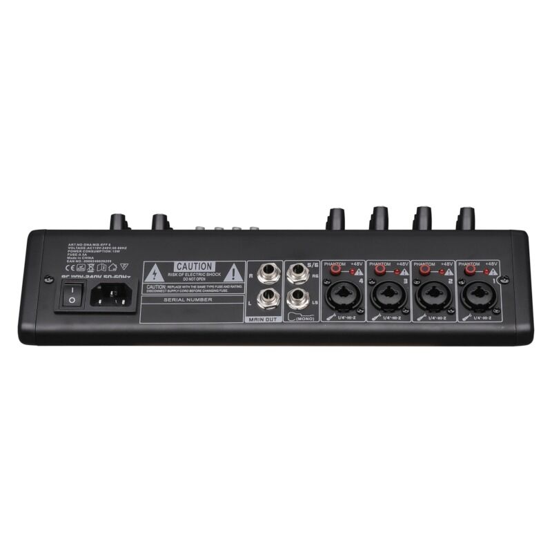 DNA MIX-EFF 6 Analogmixer 6 Kanäle mit Bluetooth, USB und DSP