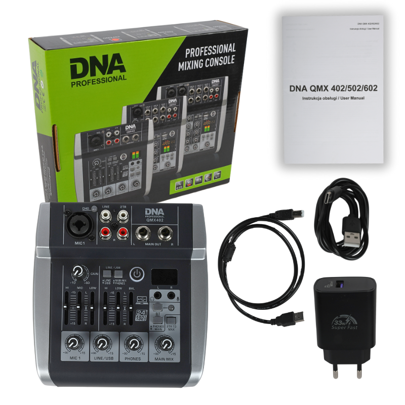 DNA QMX402 Audiomischer 3 Kanäle und Bluetooth