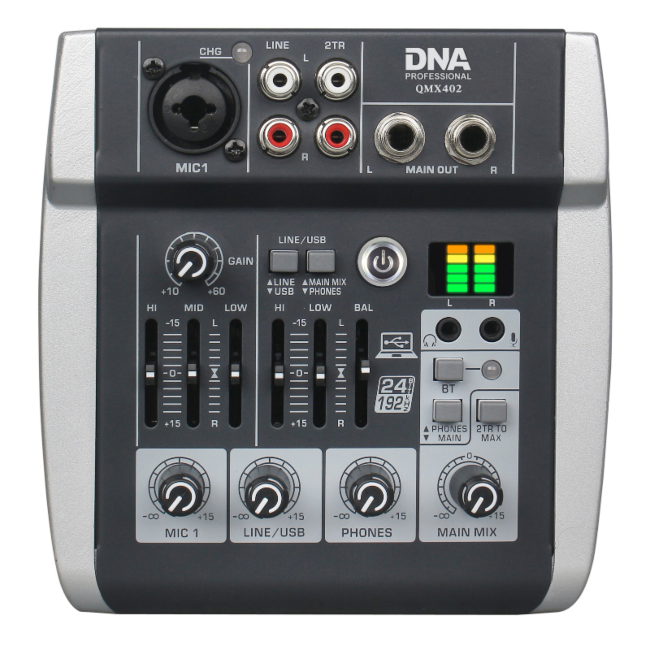 DNA QMX402 Audiomischer 3 Kanäle und Bluetooth