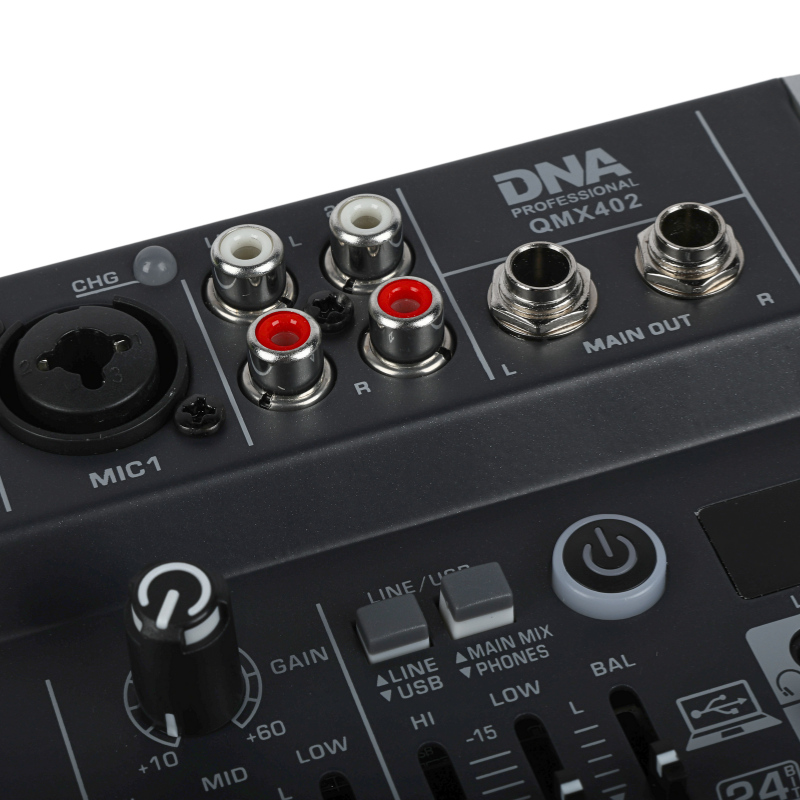 DNA QMX402 Audiomischer 3 Kanäle und Bluetooth