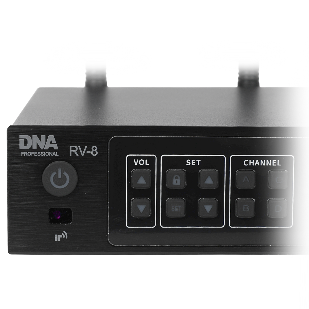 DNA RV-8 Trådløst UHF Mikrofon Sæt med 8 Håndholdte Mikrofoner