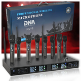 DNA RV-8 Trådløst UHF Mikrofon Sæt med 8 Håndholdte Mikrofoner