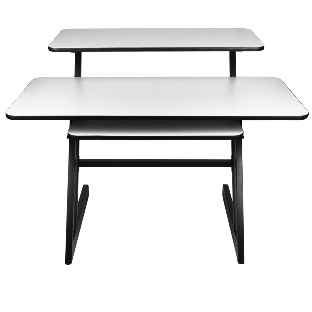Studiotisch mit Regalen und Auszug für keyboard (120 cm)