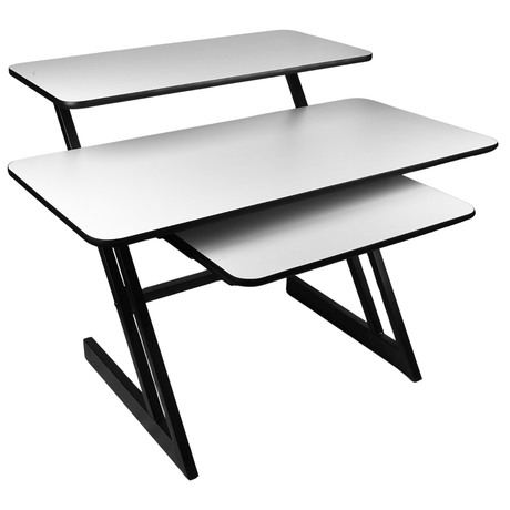Studiotisch mit Regalen und Auszug für keyboard (120 cm)