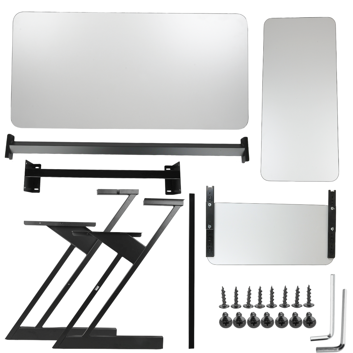 Studiotisch mit Regalen und Auszug für keyboard (120 cm)