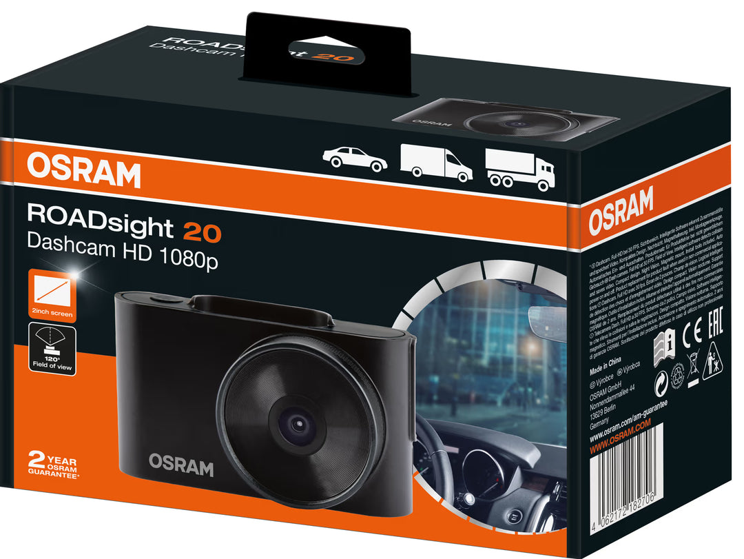 OSRAM ROADsight 20 Autokamera – Full HD 1080p Dashcam mit 120° Weitwinkel