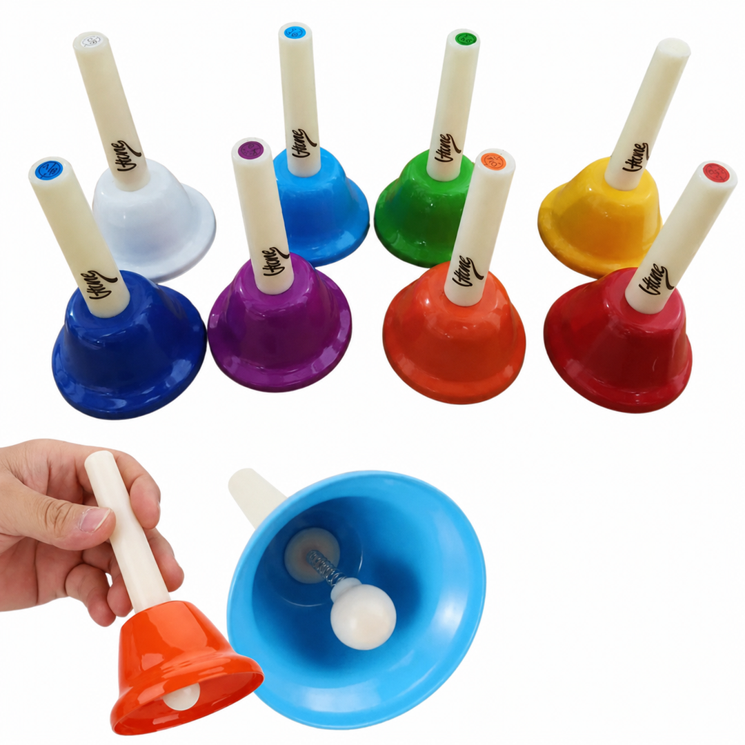 V-Tone RR8 Handglocken – 8 farbige diatonische Glocken mit Griffen für Kinder