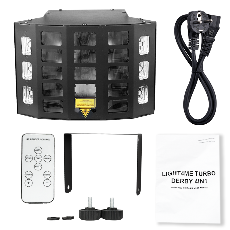 Light4Me Turbo Derby 4-in-1 – RGBW, UV, Strobe & laser
