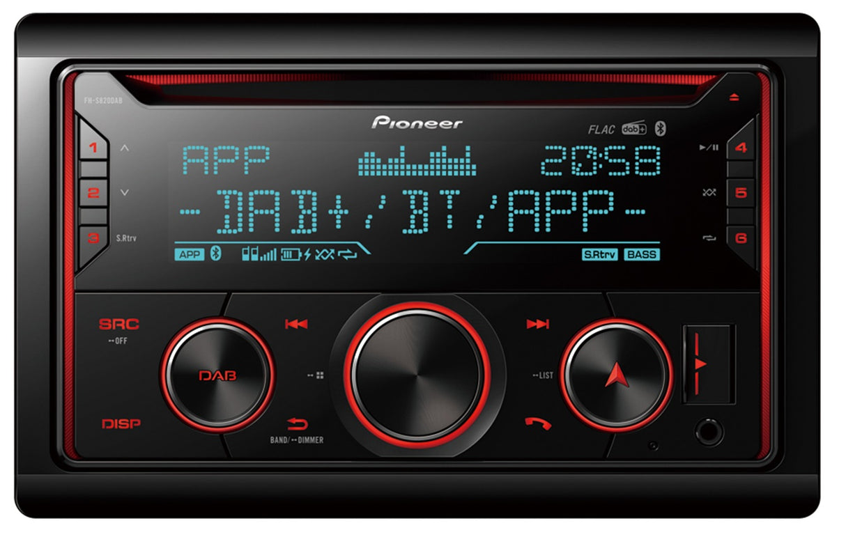 Pioneer FH-S820DAB 2-DIN Autoradio m. DAB und Bluetooth