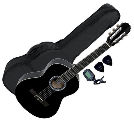 Spanische Gitarrenpack 4/4, schwarz