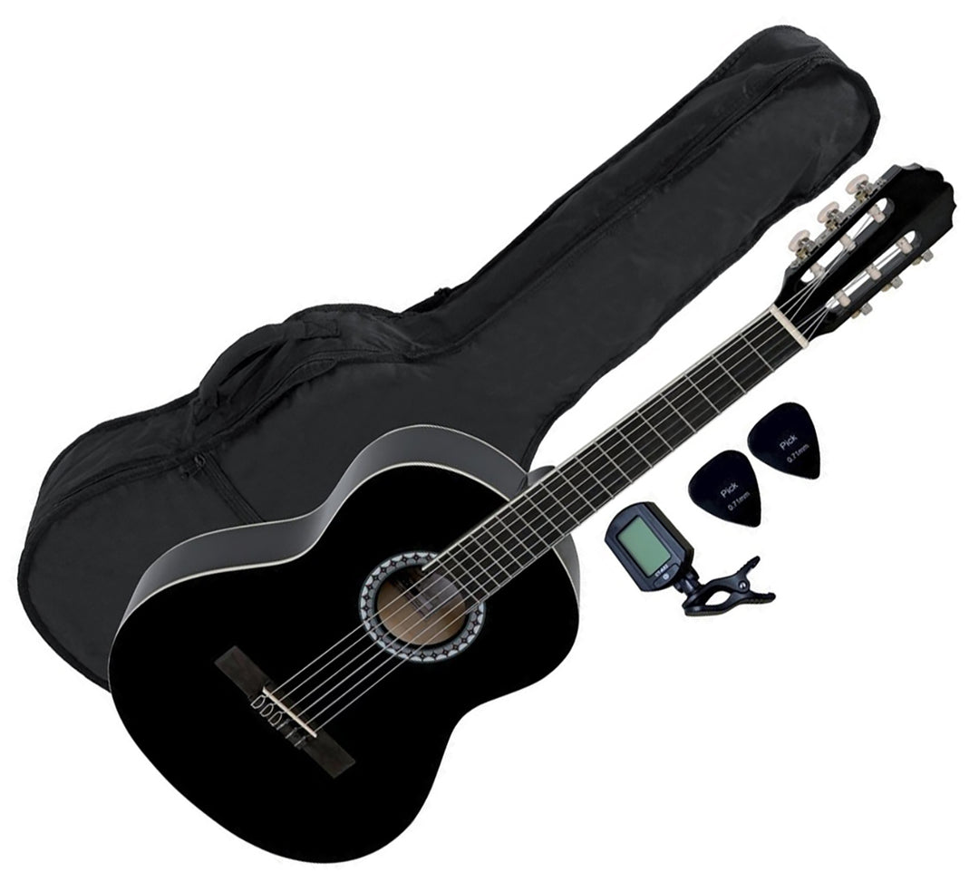 Spanische Gitarrenpack 4/4, schwarz