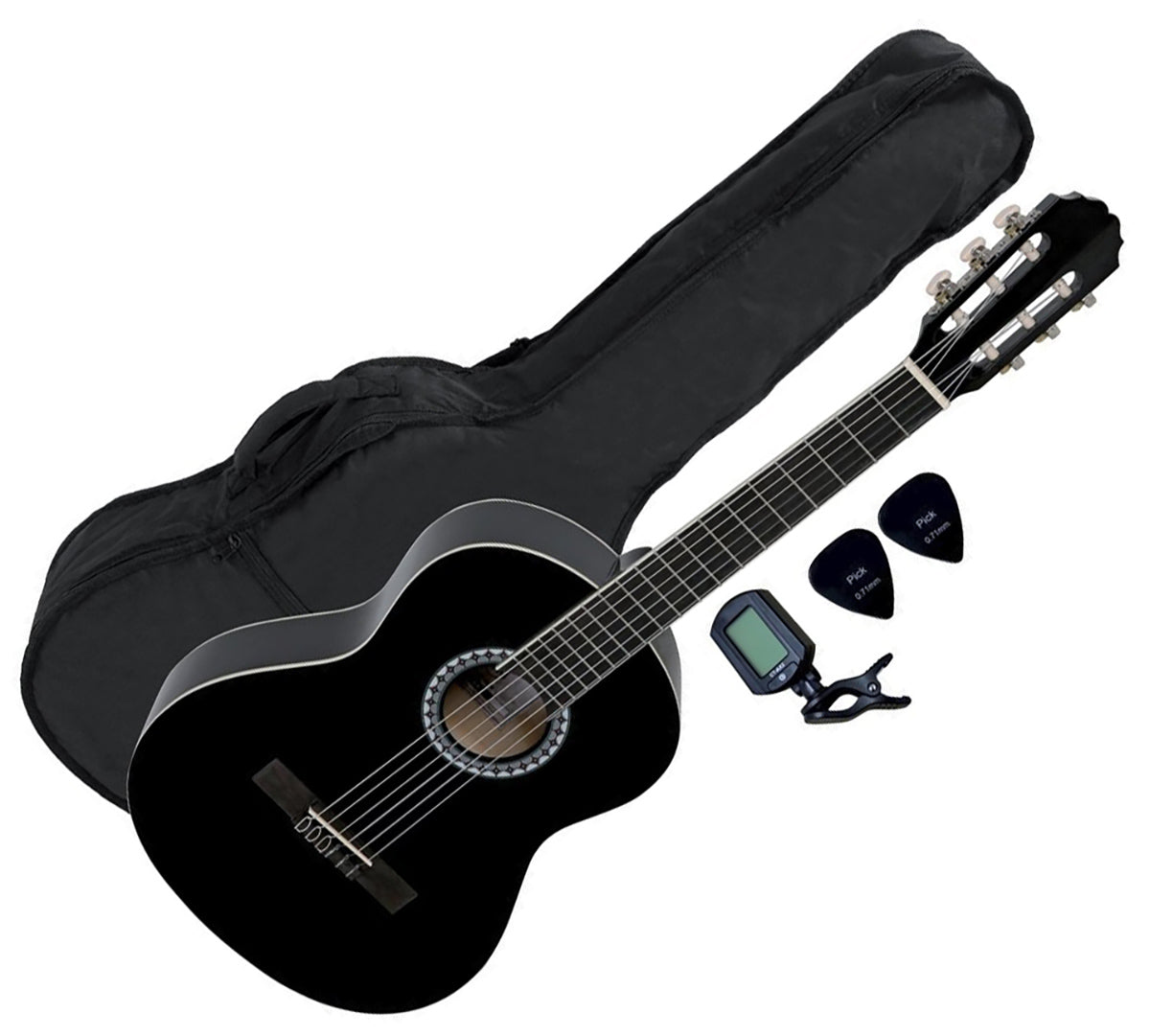 Spanische Gitarrenpack 4/4, schwarz