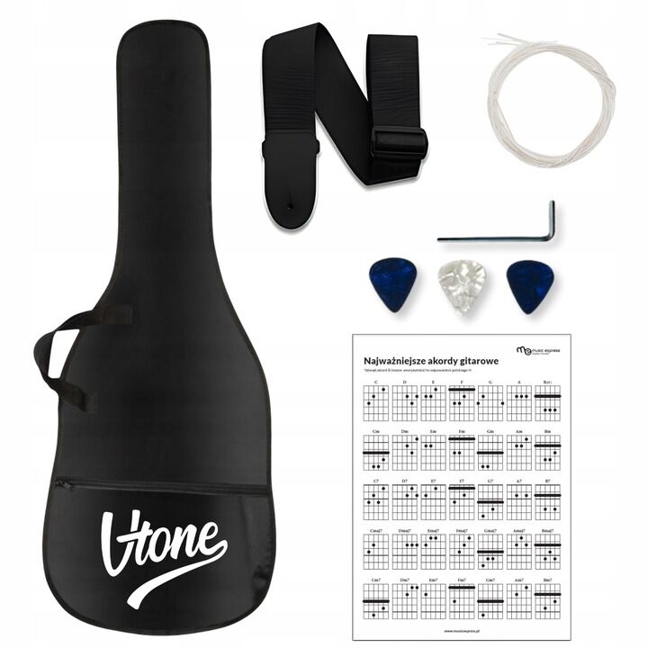 V-Tone CG TWO NT Klassische Gitarren 4/4 Starterset in Natur mit Tasche & Zubehör