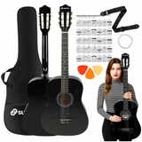 SUPRIMO CGS2 BK 4/4 klassische Gitarre schwarz zum Lernen